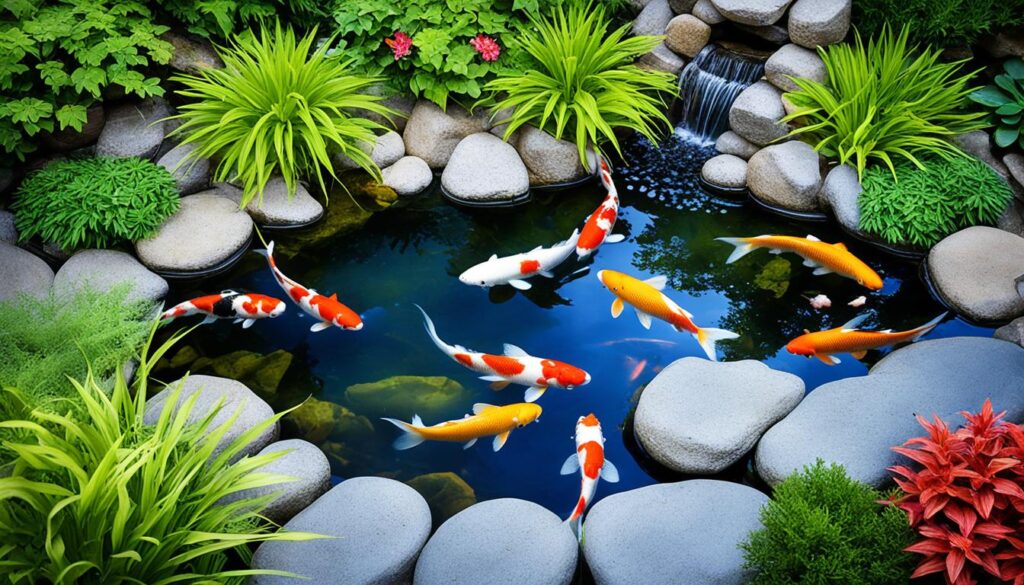 Koi Fish in a Pond