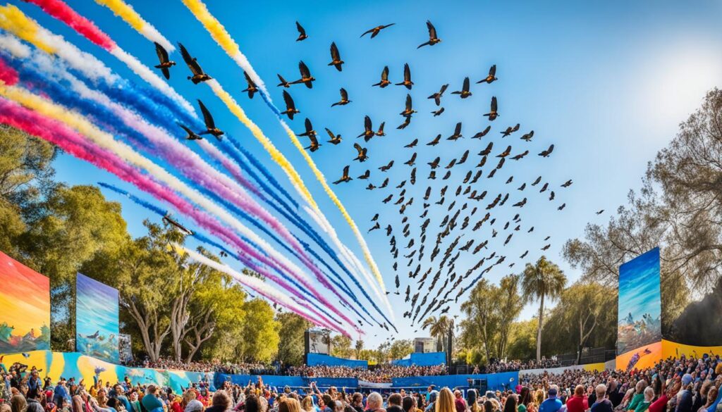 bird show Los Angeles free-flight presentation